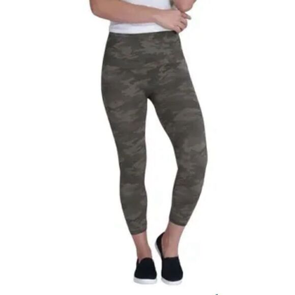 SPANX Look At Me Now Seamless Leggings in Camo Green Size S NWOT - Picture 2 of 6